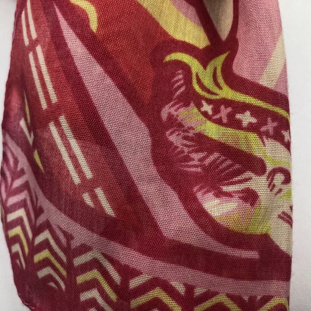 Fordcares “Warriors In Pink” Scarf Women Pink Red Green Rectangular Size 52 x 9